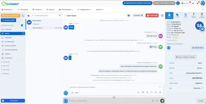 Captura LiveConnect Chat