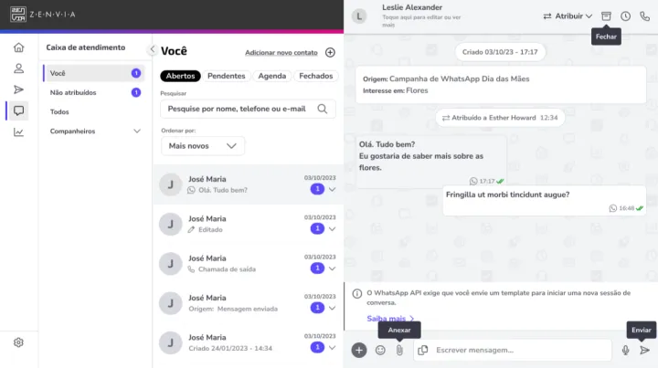 Captura Zenvia Customer Cloud