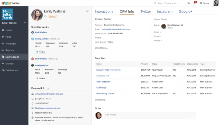 Captura Zoho CRM