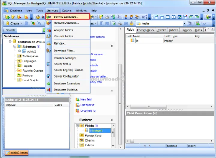 Captura PostgreSQL