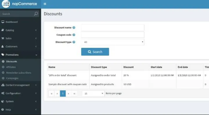Captura nopCommerce