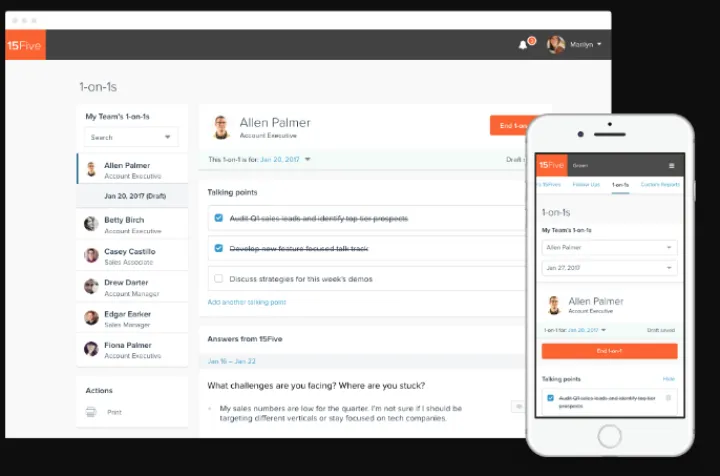 Captura 1-on-1s de Quantum Workplace