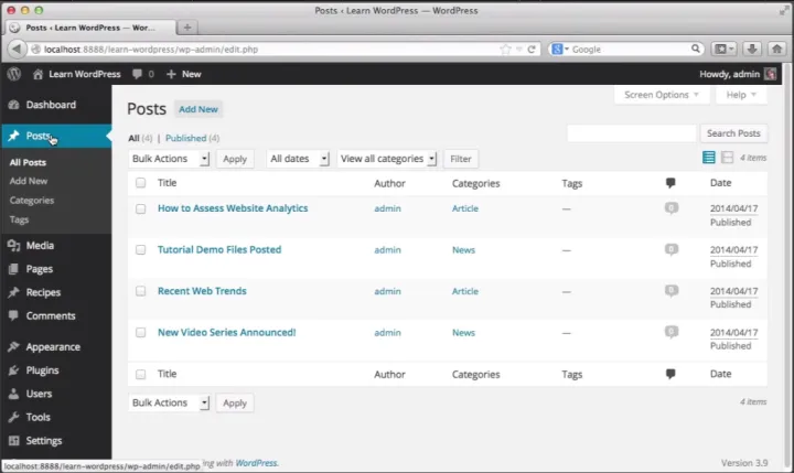 Captura WordPress