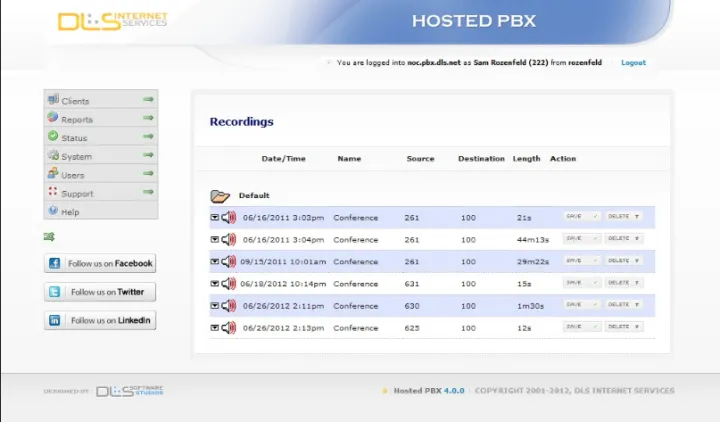 Captura DLS Hosted PBX