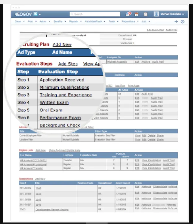 Captura NEOGOV Evaluación de Rendimiento