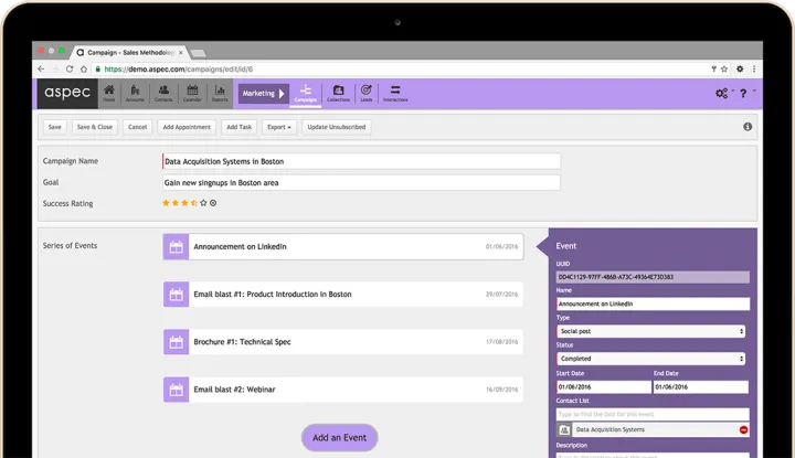 Captura ASPEC CRM