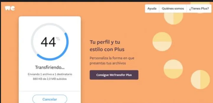 Captura WeTransfer Plataforma