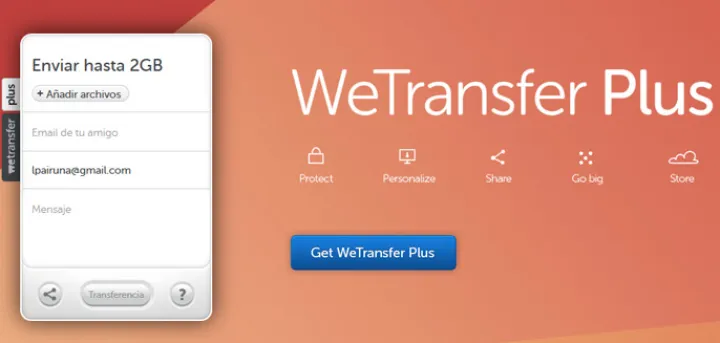 Captura WeTransfer Plataforma