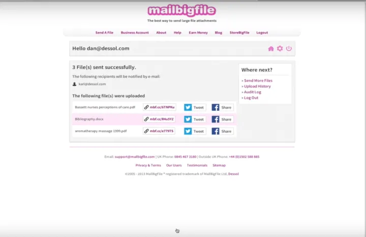 Captura MailBigFile