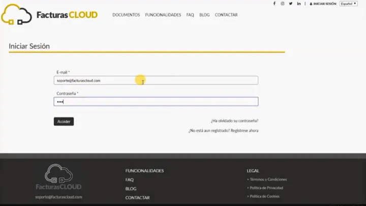Captura FacturasCLOUD