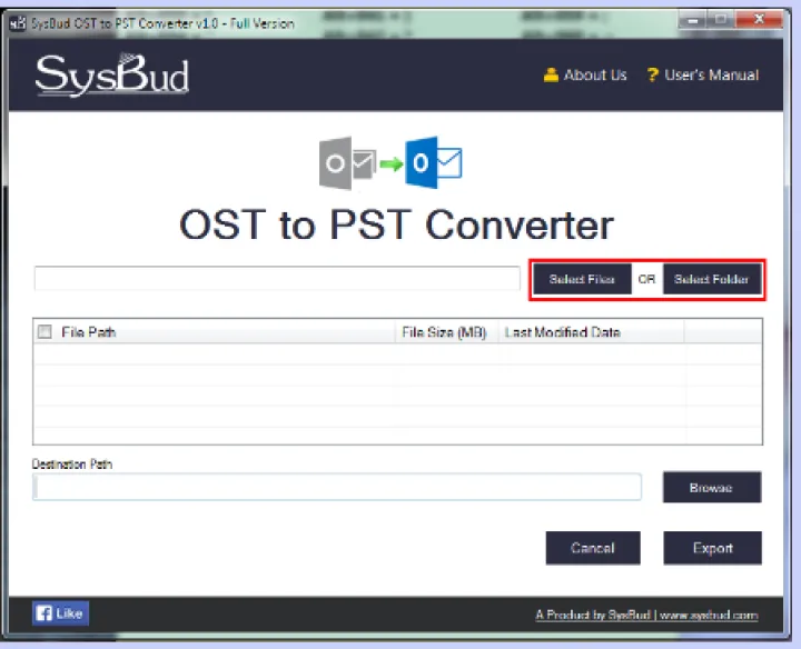 Captura SysBud Archivos