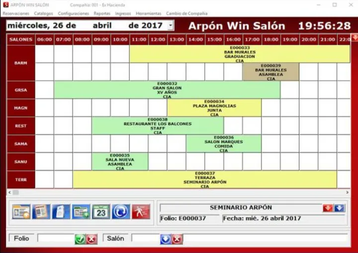 Captura ArpónWin Salón Gestión Eventos