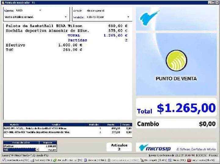Captura Microsip Punto de Venta