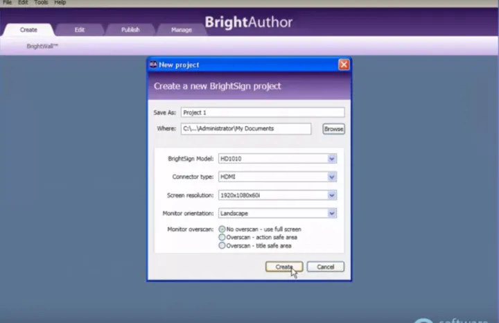 Captura BrightAuthor Cartelería