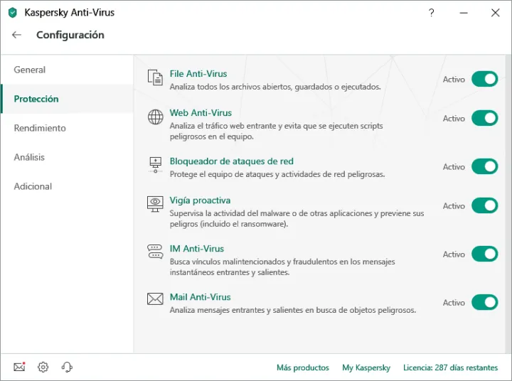 Captura Kaspersky Anti-Virus