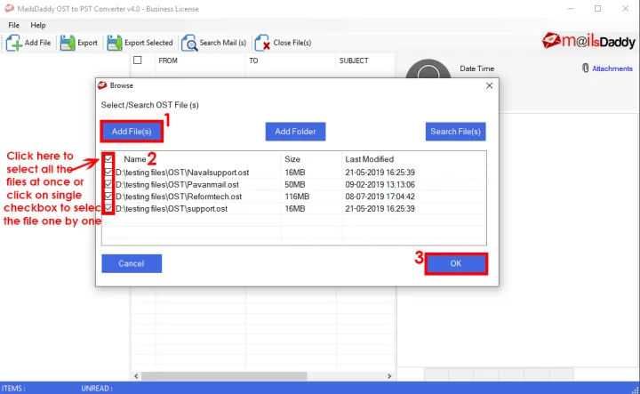 Captura MailsDaddy OST to PST Converter