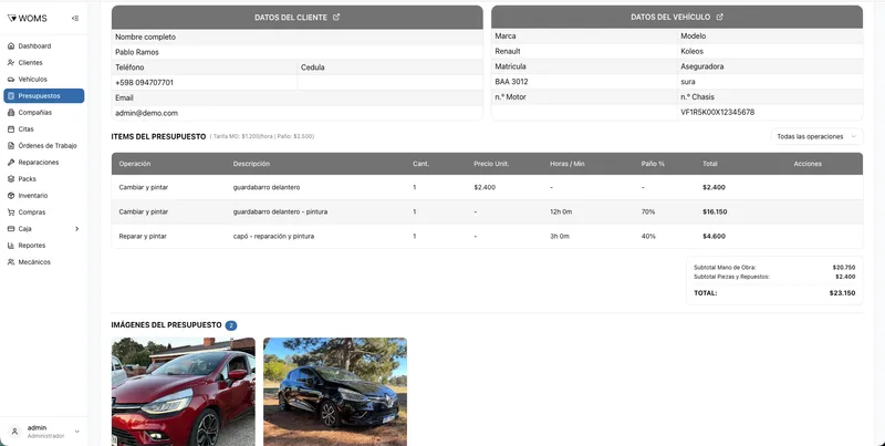 WOMS - Sistema para Talleres
